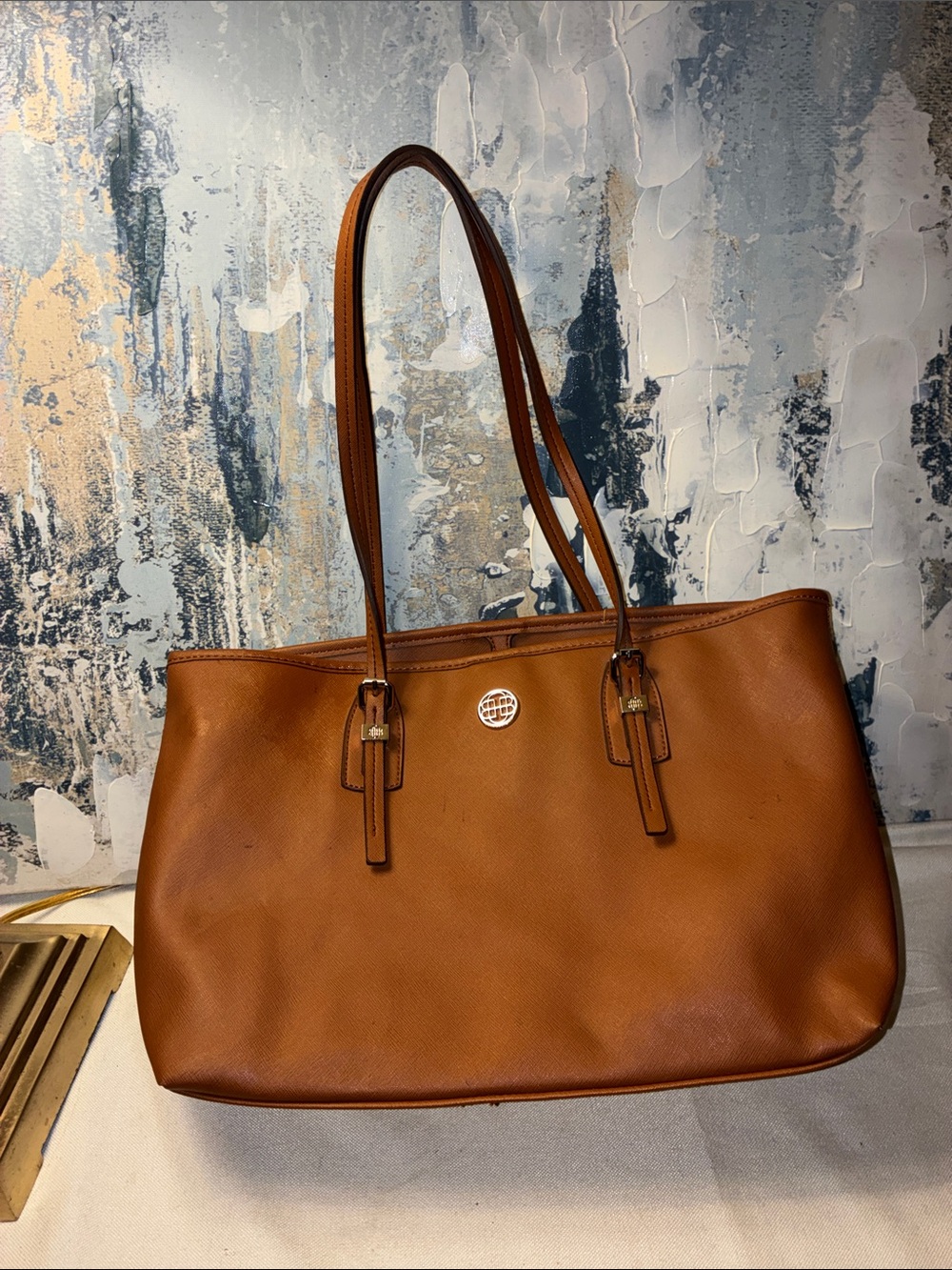 Genuine Dana Buchanan Vegan Leather Tote Handbag in Brown